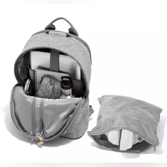 Dagne Dover Dakota Large Neoprene Backpack Heather Grey NWT Laptop Travel Bag - Picture 3 of 12